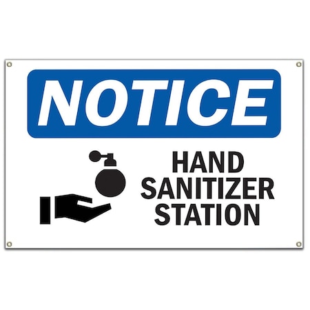 Signmission Safety Sign, OSHA Notice, 10" Height, Hand Sanitizer Station Sign With Symbol OS-NS-B-60-13210